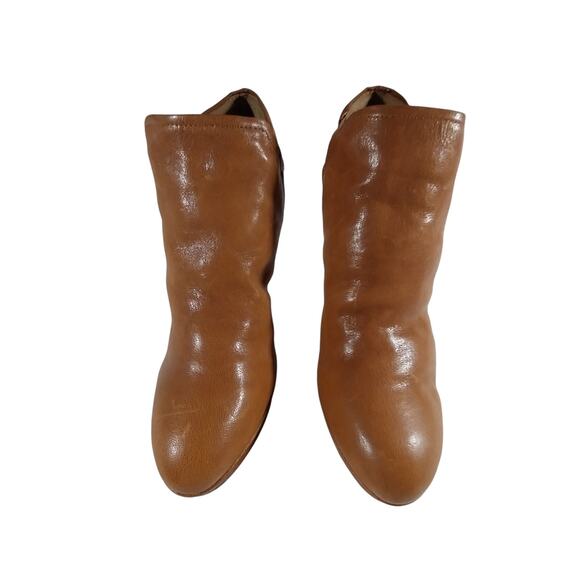 NWOT-1 SHOW! VINCE CAMUTO! OAK BROWN GENUINE LEATHER DUAL BUCKLE BOOTS! SZ 9.5M - Picture 4 of 10